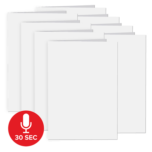 8 Pack DIY 30-Second, Blank Recordable Greeting Cards